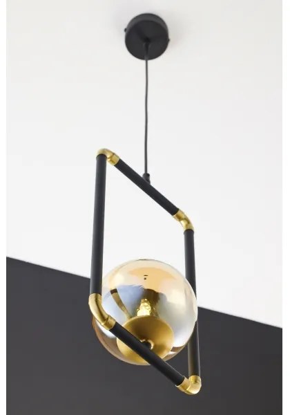 Jupiter 2024 - Csillár zsinóron ZAFRA 1xG9/10W/230V fekete/arany/bézs