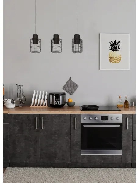 Eglo 43626 - Csillár zsinóron MILLIGAN 3xE27/40W/230V fekete