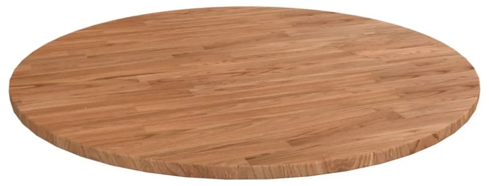 világosbarna kezelt tömör tölgyfa kerek asztallap Ø90x1,5 cm