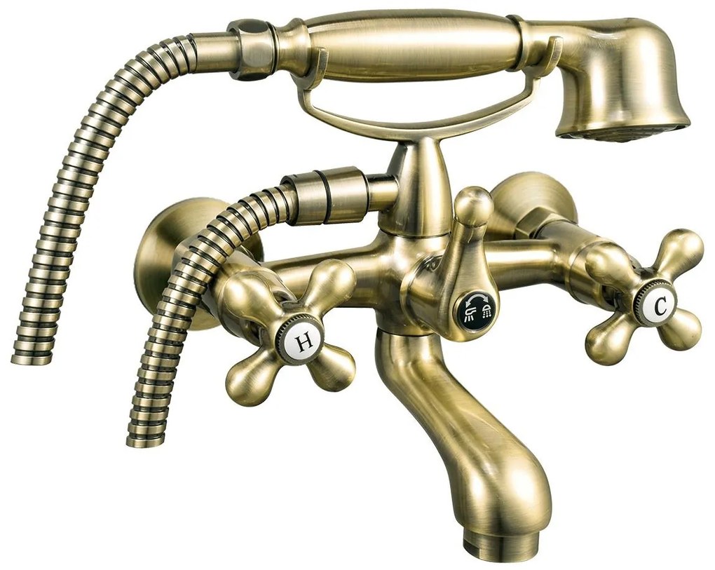 FERRO - ANTICA fürdőkád szett csapteleppel, bronz