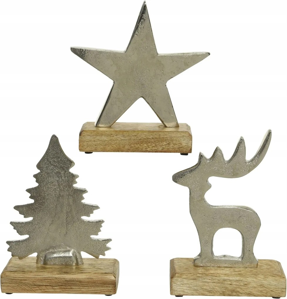 Karácsonyi figura dekoráció álló dekoráció ezüst