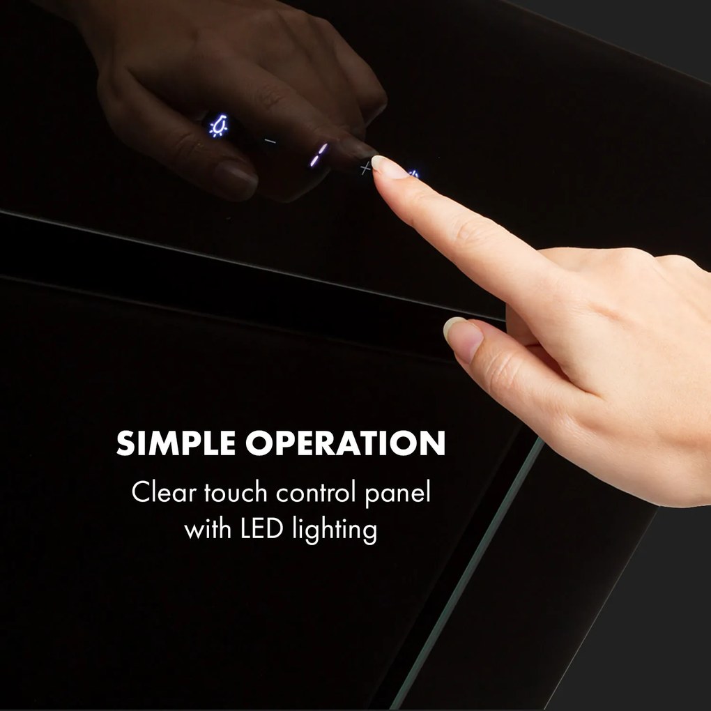 Klarstein Sofia 60, páraelszívó, 300 m³/ó, érintőképernyő, üvegezett elülső rész, fekete