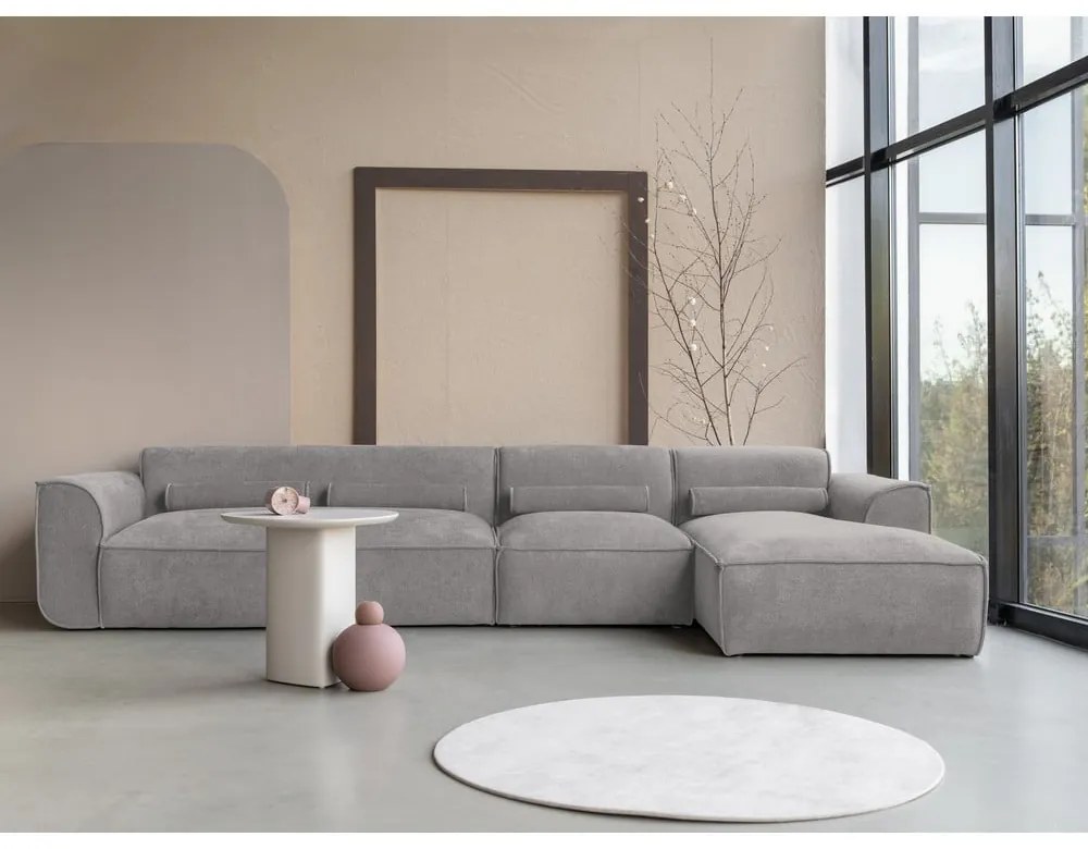 Világosszürke sarokkanapé (jobb oldali) Flex Felix – Miuform
