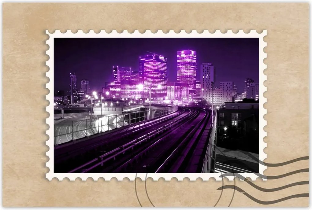 Poszterek 120x80 Lila felhőkarcolók