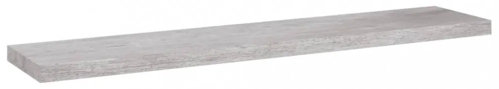 betonszürke MDF lebegő fali polc 120 x 23,5 x 3,8 cm