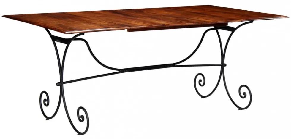Tömör fa étkezőasztal paliszander felülettel 200 x 100 x 76 cm