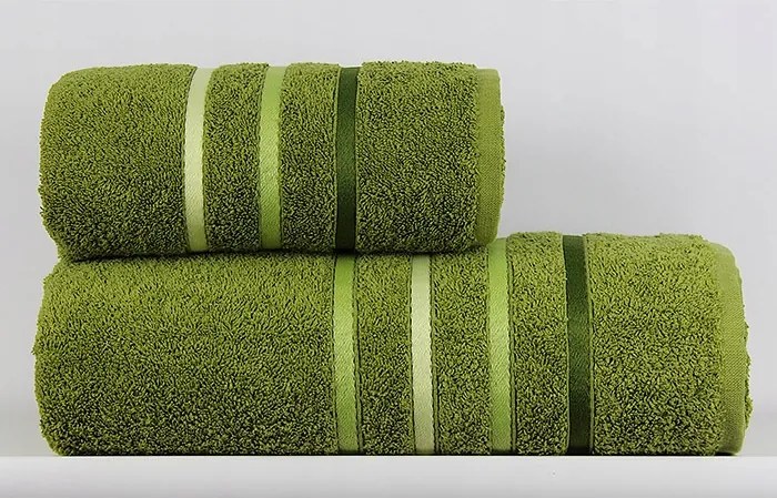 Törölköző Dolce zöld 50x90 elegáns nedvszívó csíkos puha stílusos