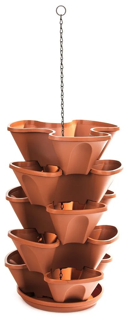 5-részes felakasztható virágpiramis – terrakotta, 53 cm