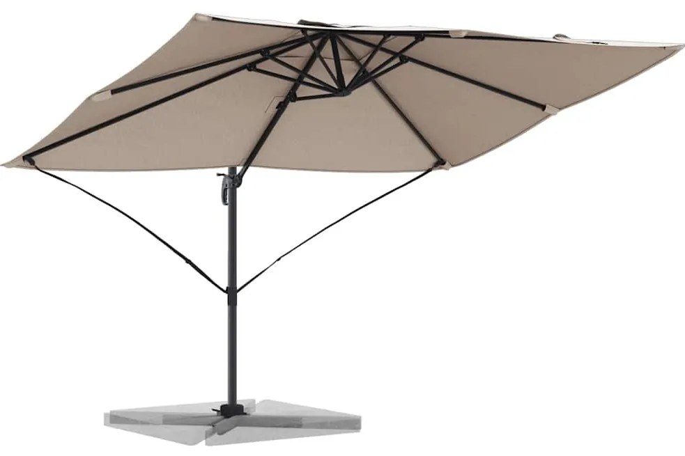 Cantilever Roma Napernyő Taupe és Fekete 352 x 251 x 260 cm