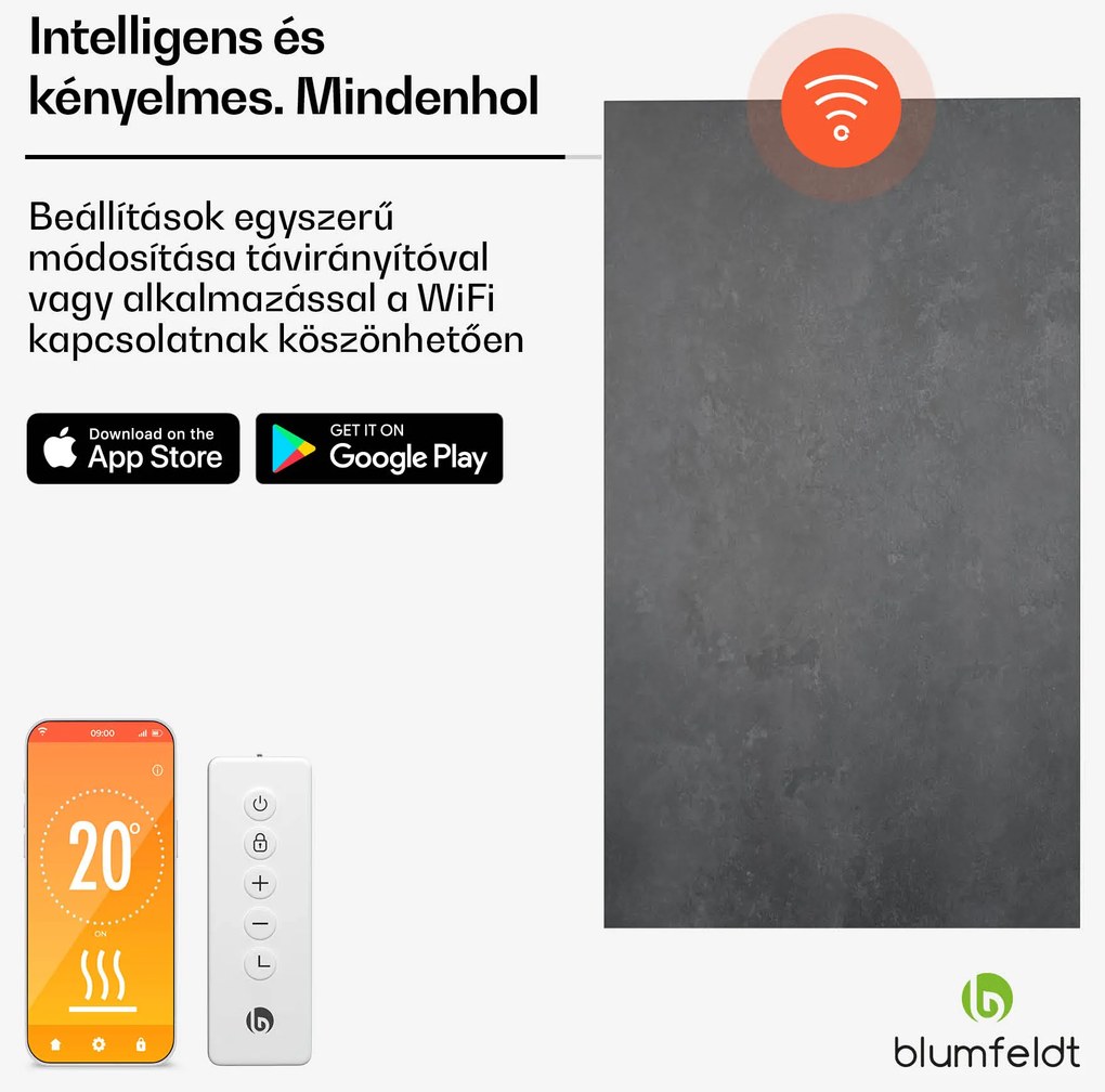 Blumfeldt Heat Square, Infravörös fűtés, WiFi vezérlés, 700 W, IP44