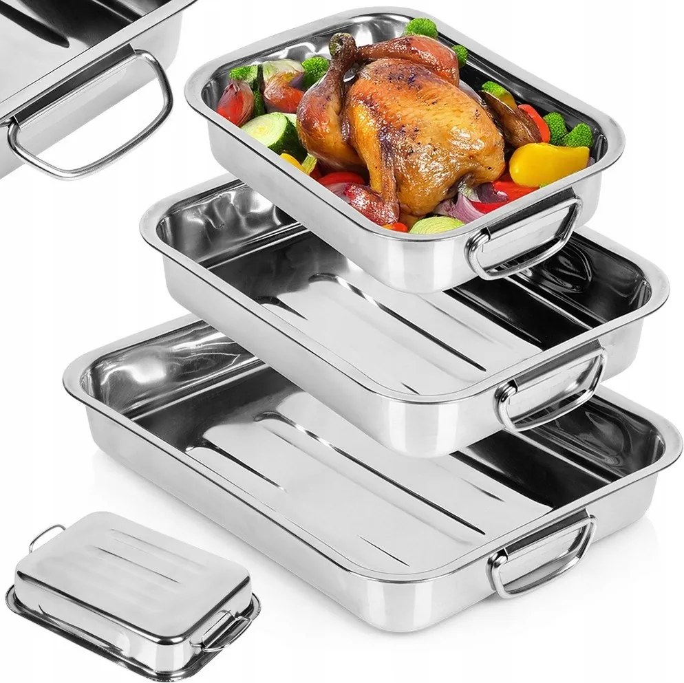 3x Britfanna Acél Britfanna sütőlap hal hús zöldség tészta