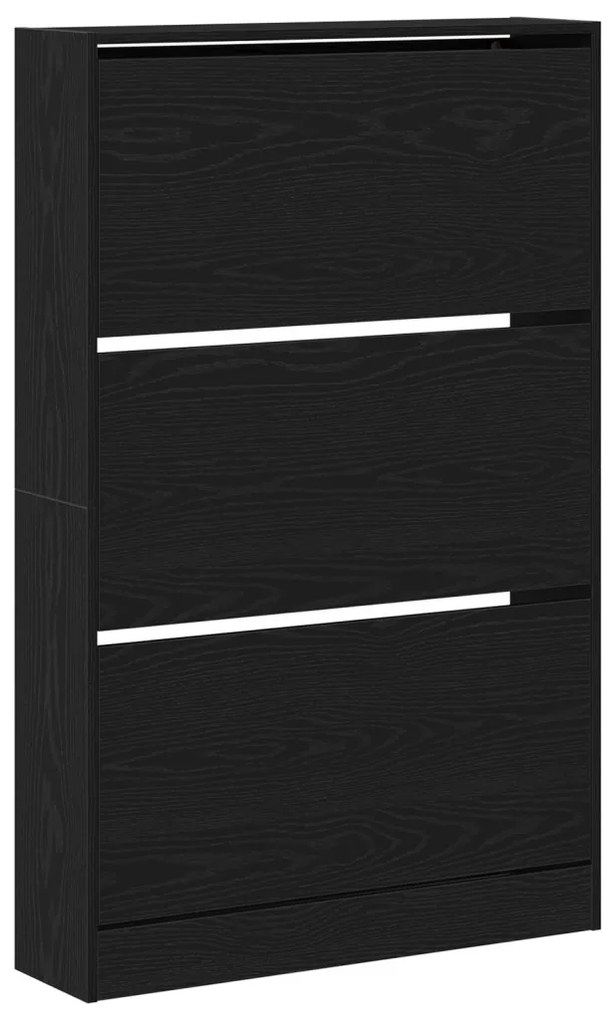 Cipőtartó Fekete Tölgy 80x21x125,5 cm Szerelt Fa