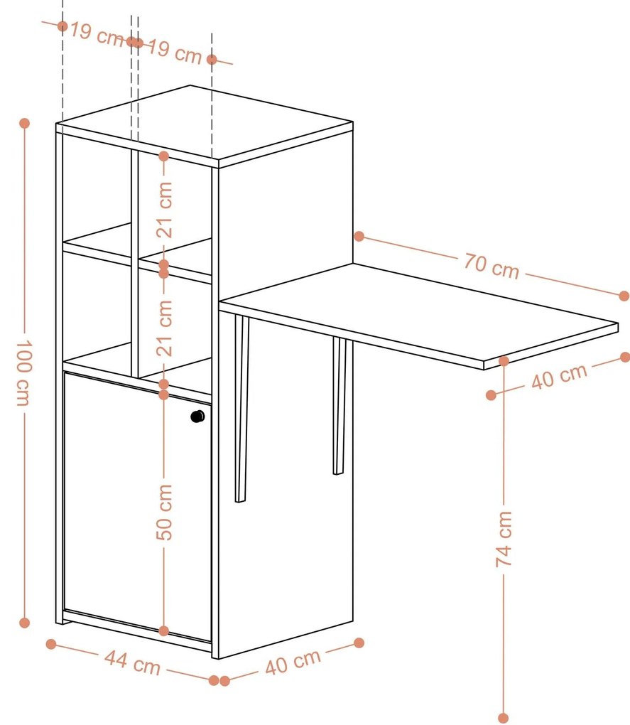 PC asztal Mixity (fehér + fekete). 1089379
