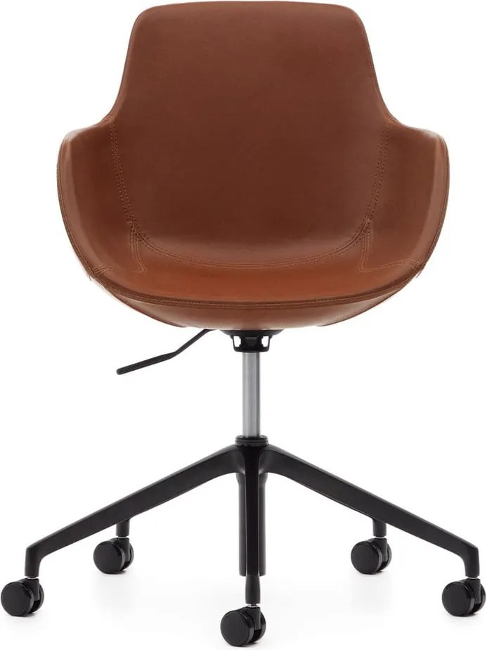 Konyakbarna bőrutánzat irodai szék Tissiana – Kave Home
