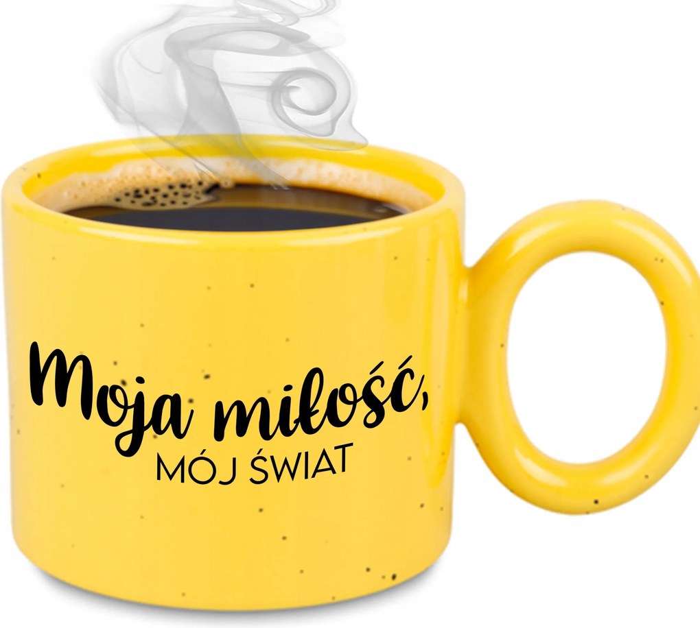 Bögre XXL Ravenna Sárga Pároknak Ajándék Évfordulóra Szerelmem, Világom