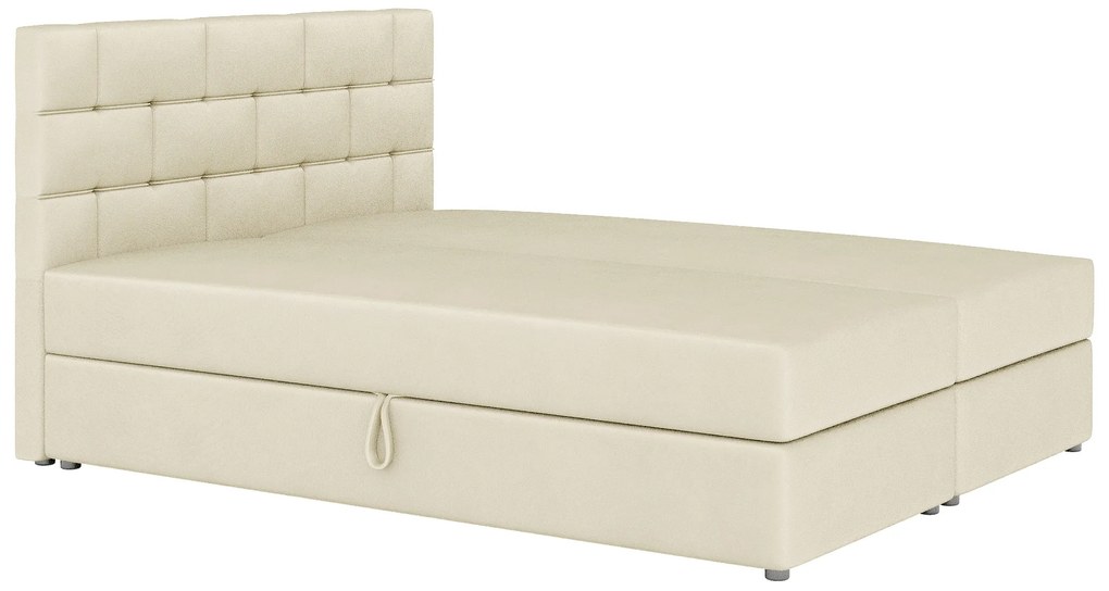 Franciaágy Boxspring 140x200 cm Waller (ágyráccsal és matraccal) (bézs). 1007717