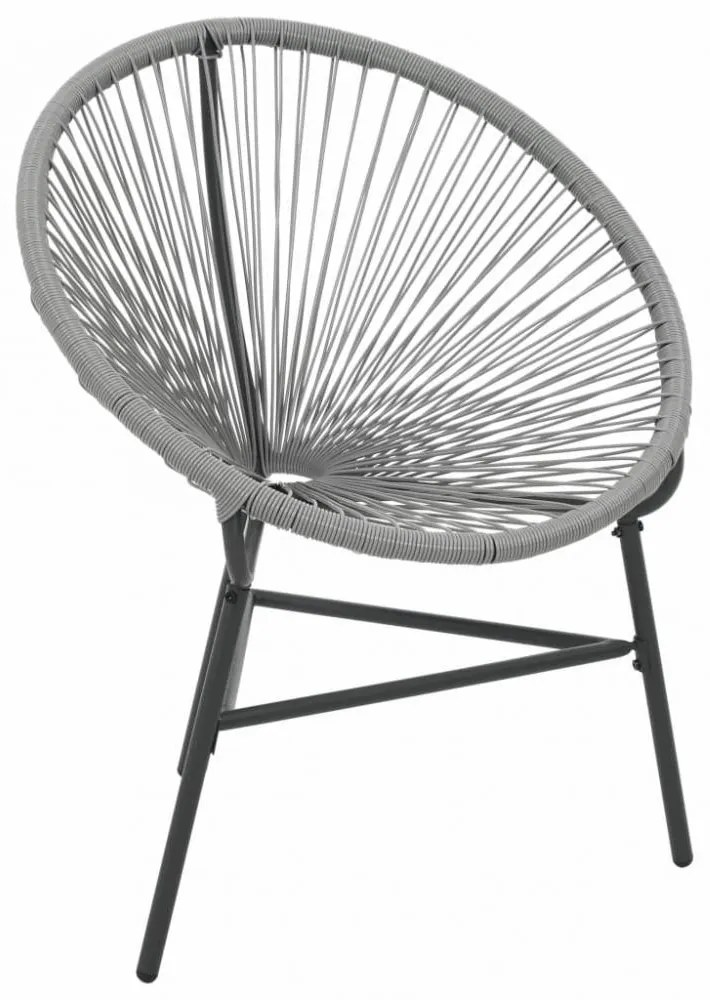 Szürke polyrattan kerti kagylószék