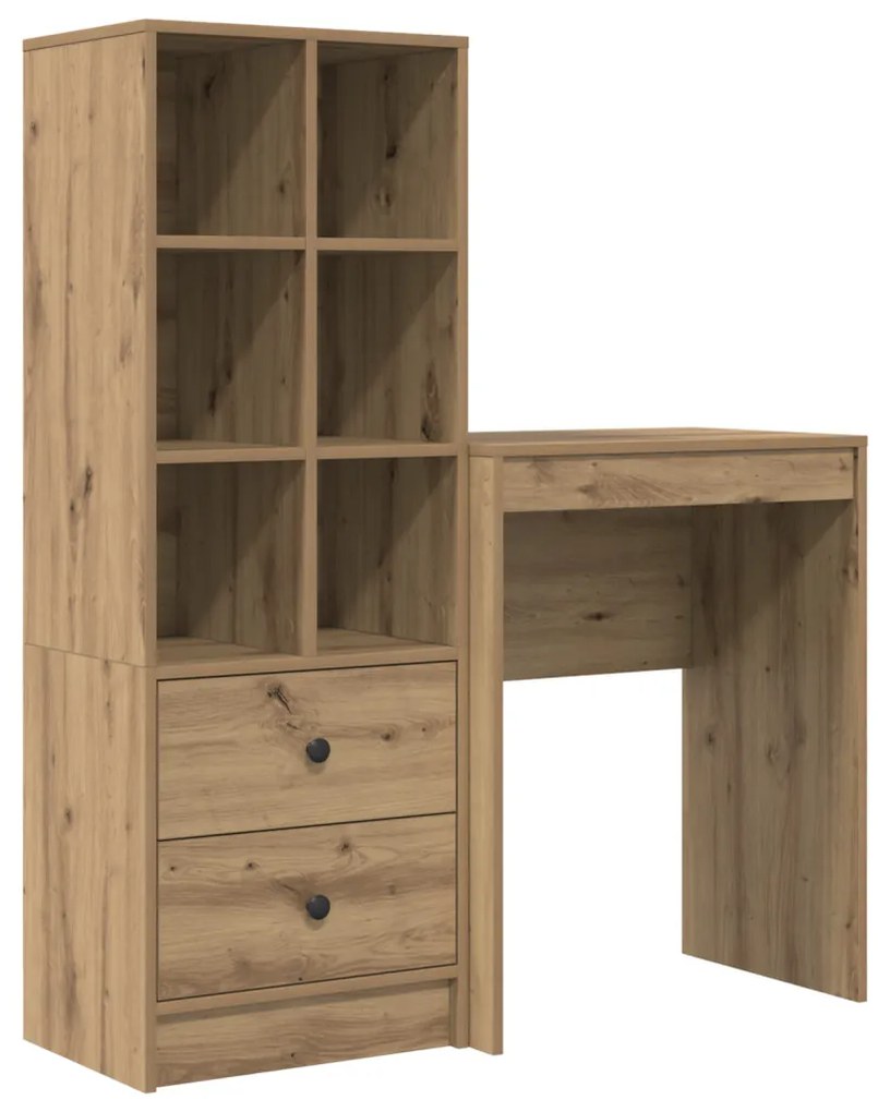 Íróasztal Tárolóval Artisan tölgy Forgácslap