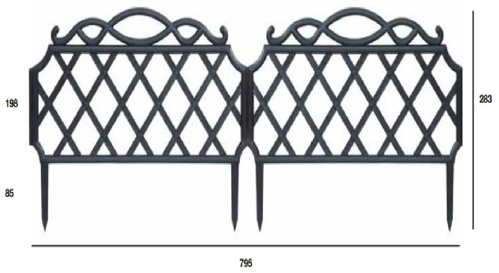 ARTPLAST Díszkerítés BORDURA GRECA 795x298mm - szürke
