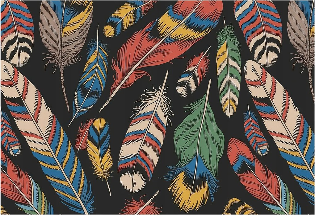 Dekoratív Fotótapéta Hálószobába Színes tollak 152x104 Ragasztó