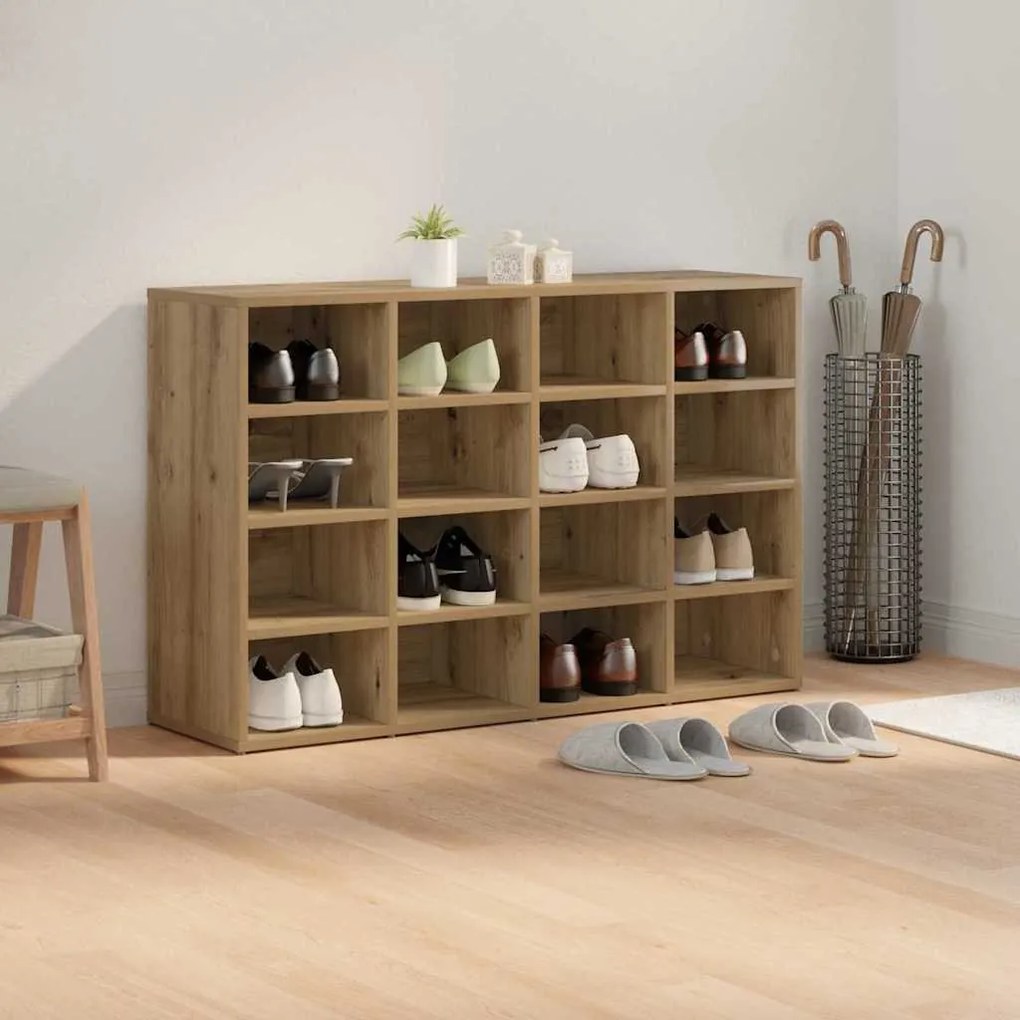 Cipősszekrény polcokkal kézműves tölgy 103 x 30 x 67 cm Faanyag