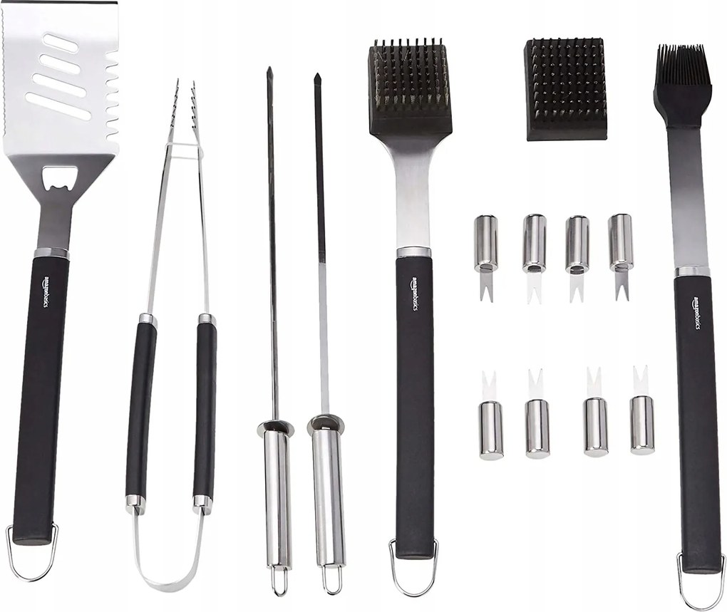 Amazon Basics 15 részes grillező evőeszköz készlet tokkal
