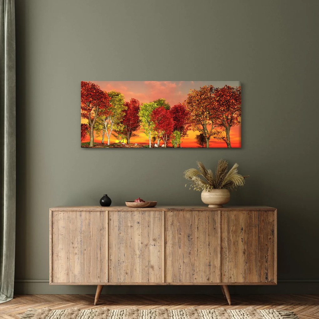 Kép - Színes fák (120x50 cm)
