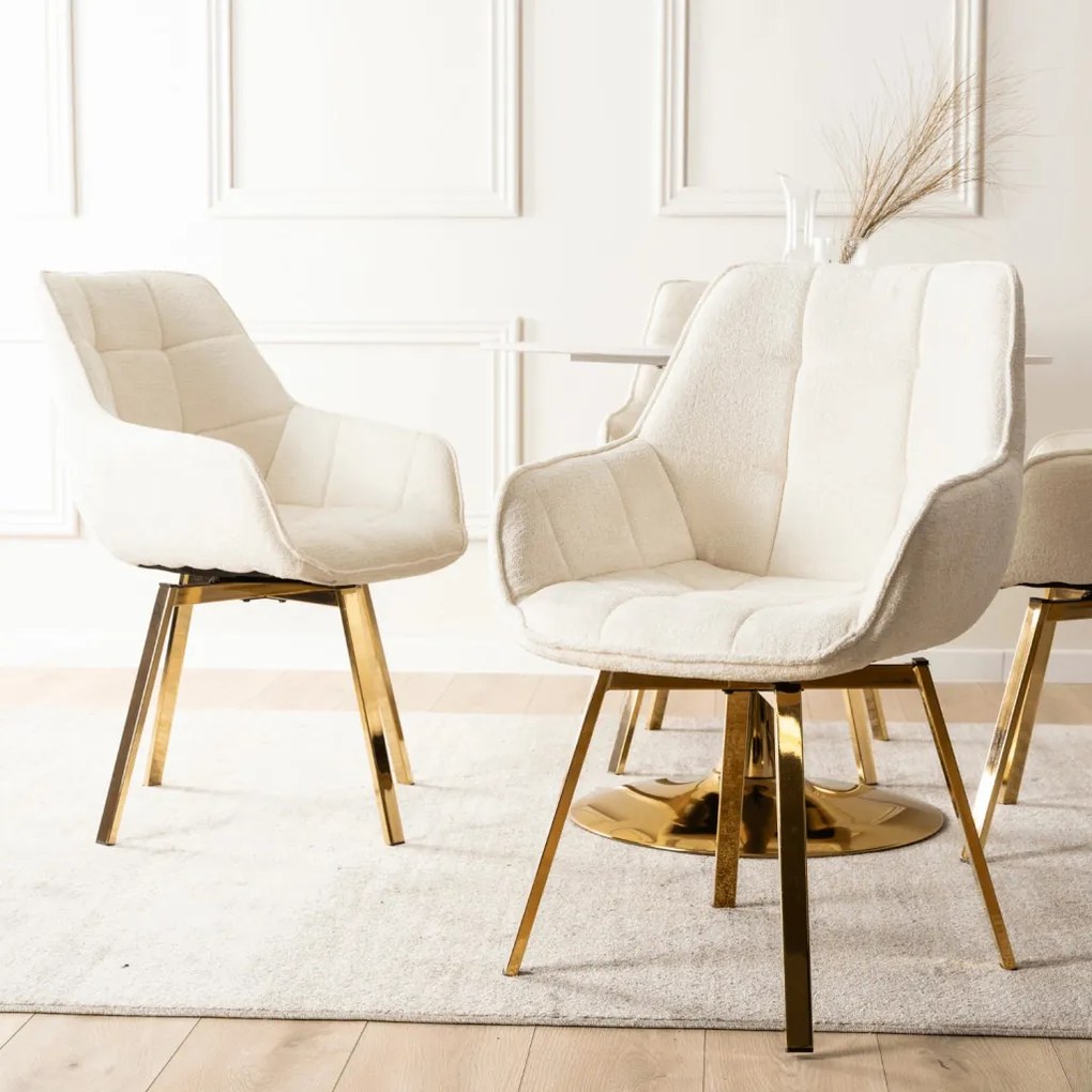 Bézs Bouclé Forgószék MIA