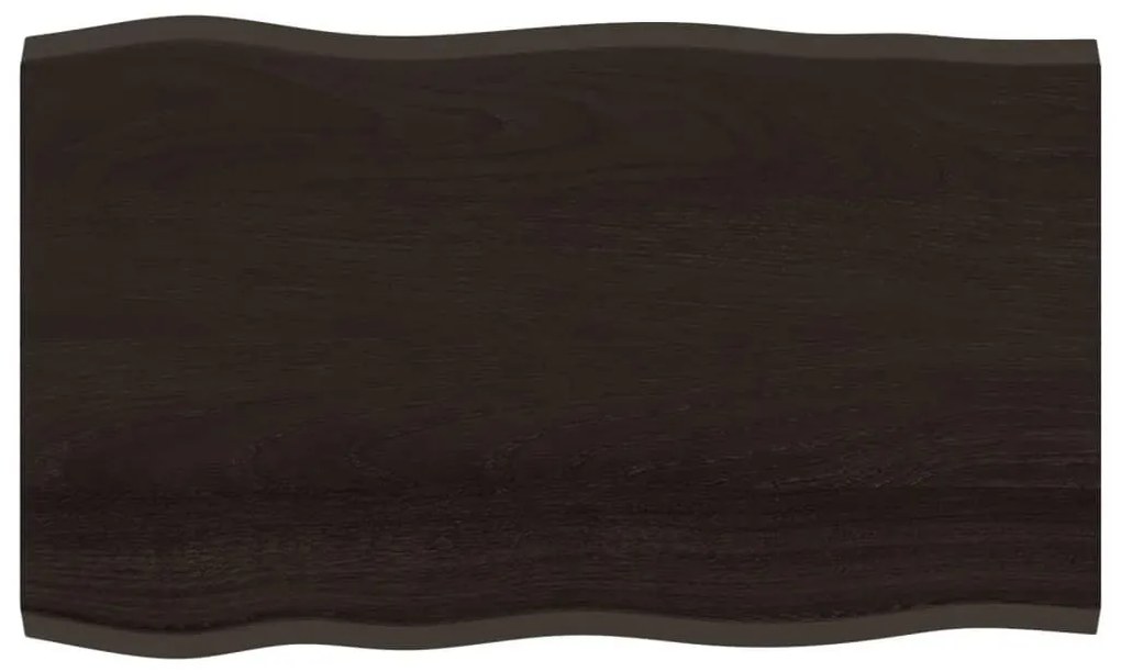 sötétbarna kezelt tömör tölgyfa asztallap 100 x 60 x 2 cm