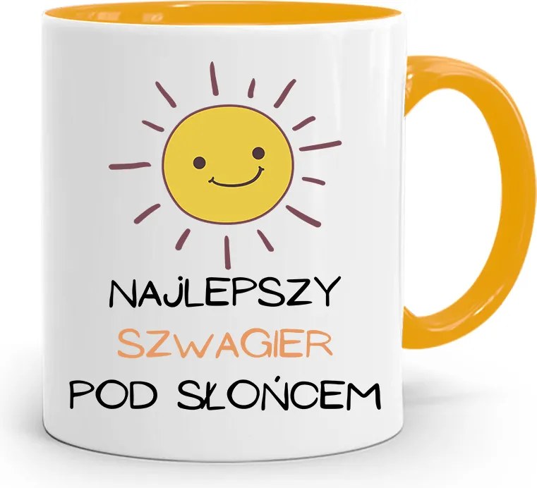 Sógornak Sárga Bögre Születésnapi Ajándéknak, fényképes nyomattal