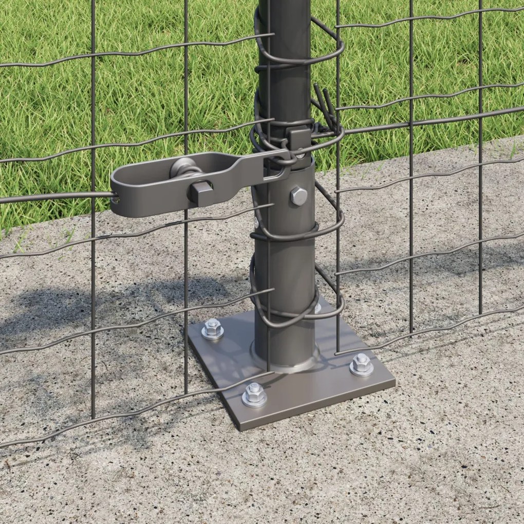 Kerítés Oszlopok 26 db Szürke Beton 3.2 x 3.2 x 50 cm Tartós