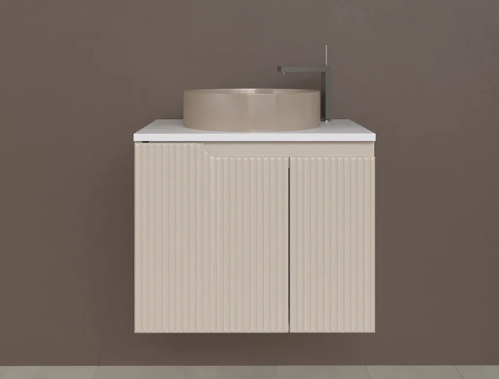 Piramida EURIDIKA fali fürdőszobabútor - mosdópult mosdó nélkül -2 ajtós - PINO BÉZS - 65 x 48 x 53 cm