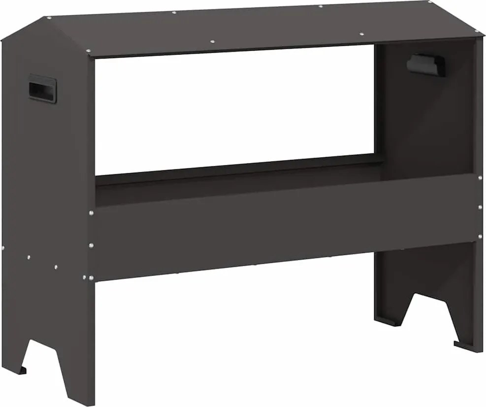 vidaXL Állattenyésztési takarmányzó Fekete 79 x 35 x 62 cm