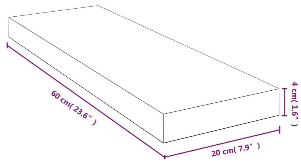 bambusz fali polc 60x20x4 cm