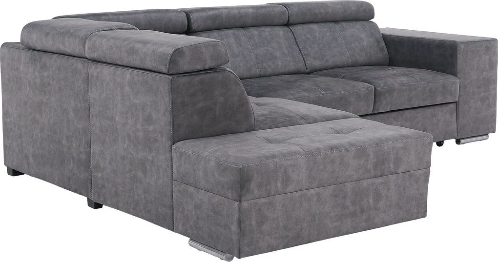 Ülőgarnitúra, szürke, balos, MALAGA