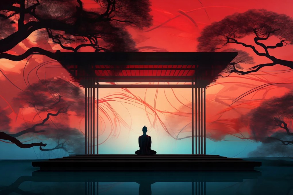 Poszter 45x30cm Meditáció lótusz pózban