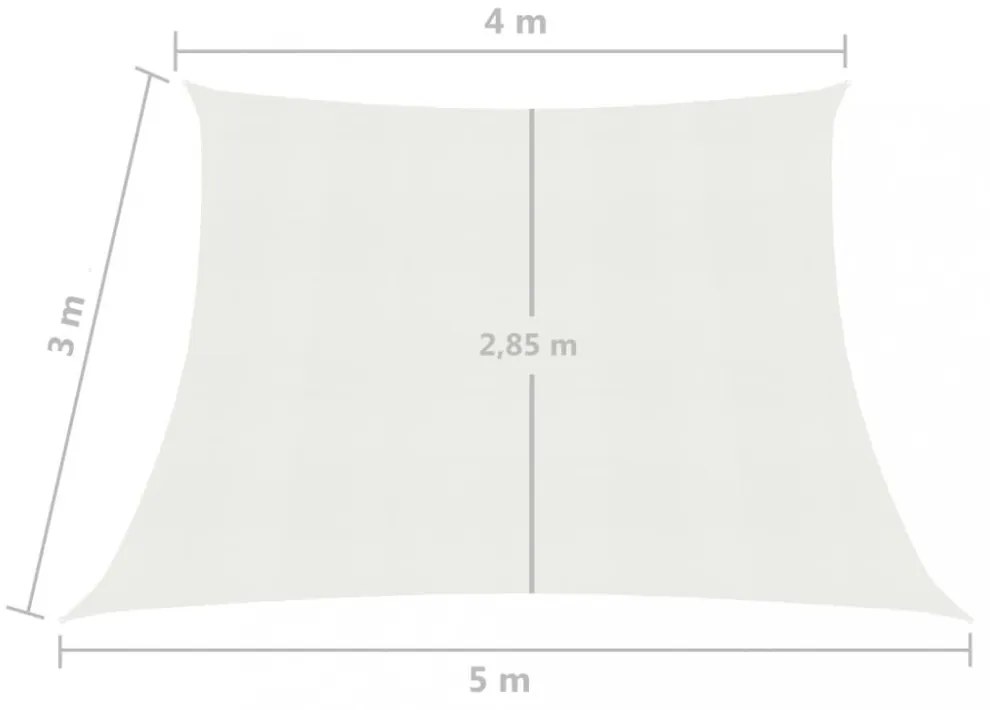 fehér HDPE napvitorla 160 g/m² 4/5 x 3 m