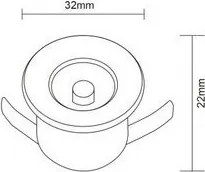UNIVERSO Mini spot lámpatest 1w kék 80lm 30° IP20 Ezüst D31x22mm kivágás:D28mm