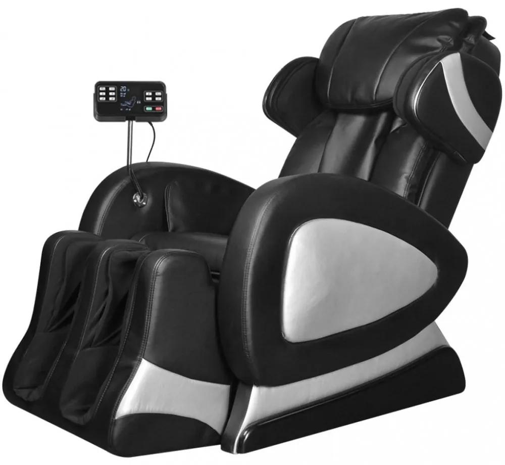Elektromos fekete műbőr masszázs szék képernyővel