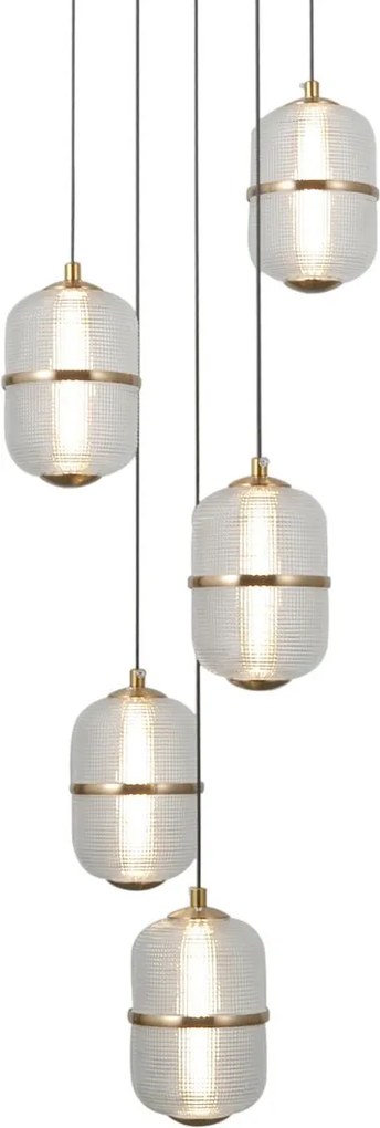Italux modern függeszték alani matt fekete átlátszó arany itxpnd-34375-5-bk