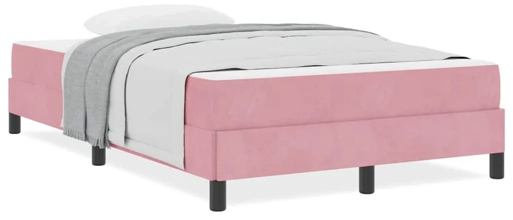 Boxspring ágy matraccal Rózsaszín 120 x 190 cm Bársony