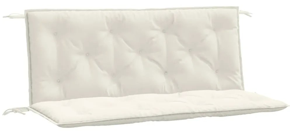 2 db melange krémszínű szövet kerti padpárna 120x50x7 cm