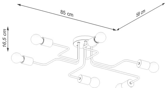 Sollux SL.1666 - Felületre szerelhető csillár TIMBO 6xE27/15W/230V fehér/bézs/bükkfa