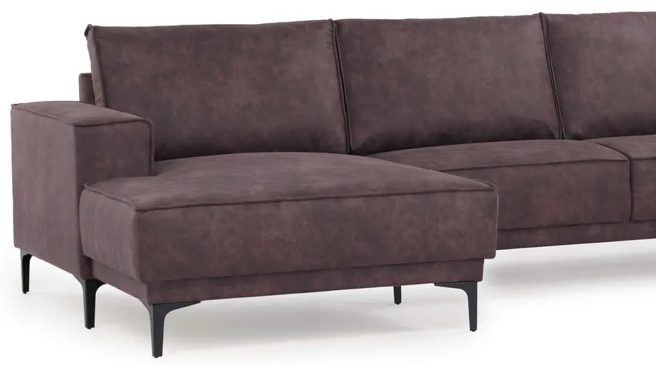 Sötétbarna bőrutánzat sarokkanapé (bal oldali) Copenhagen – Scandic