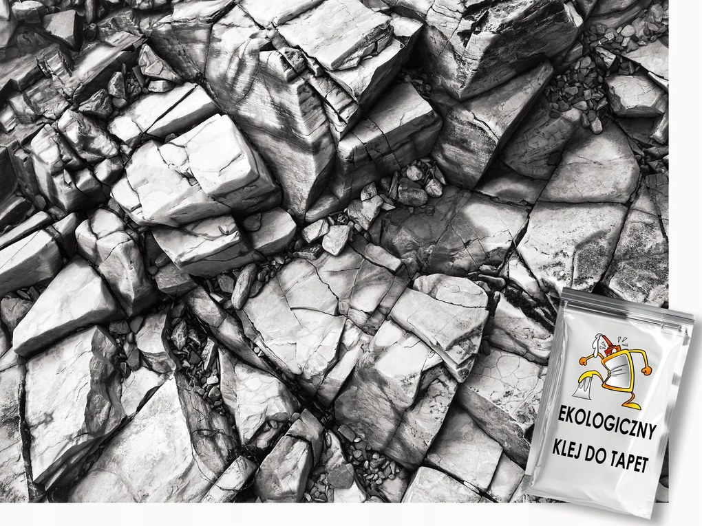 Fotótapéta Flizelina Szerkezet Kő Repedező sziklák Ezüst 300x210 ragasztó