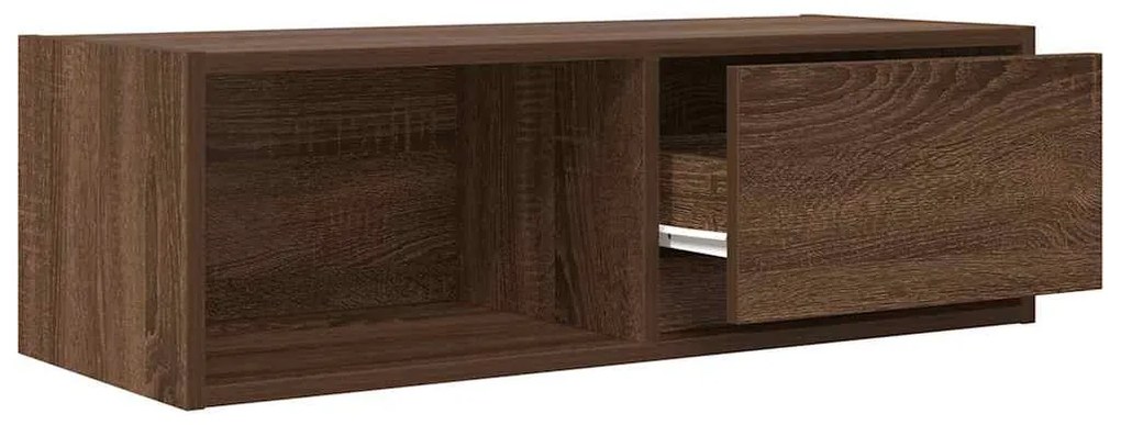 2 db barna tölgy színű szerelt fa TV-szekrény 80x31x25,5 cm
