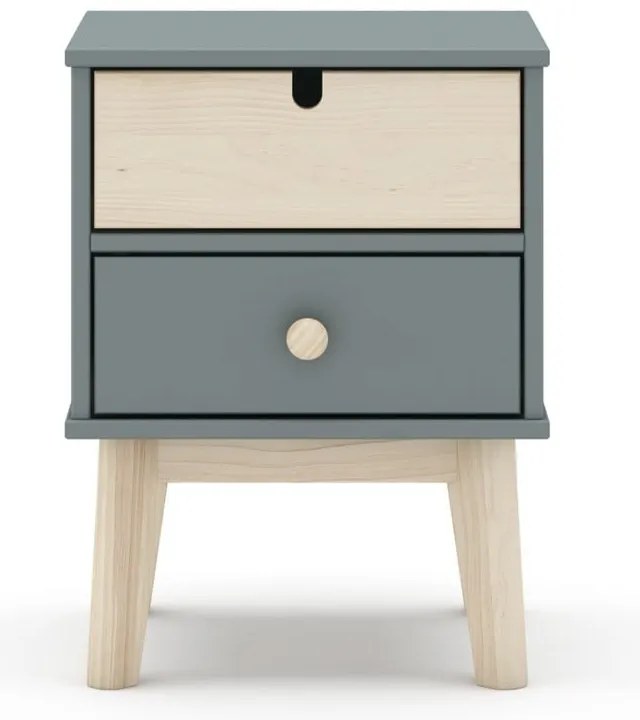 Szürkészöld gyerek éjjeliszekrény Estefania – Marckeric