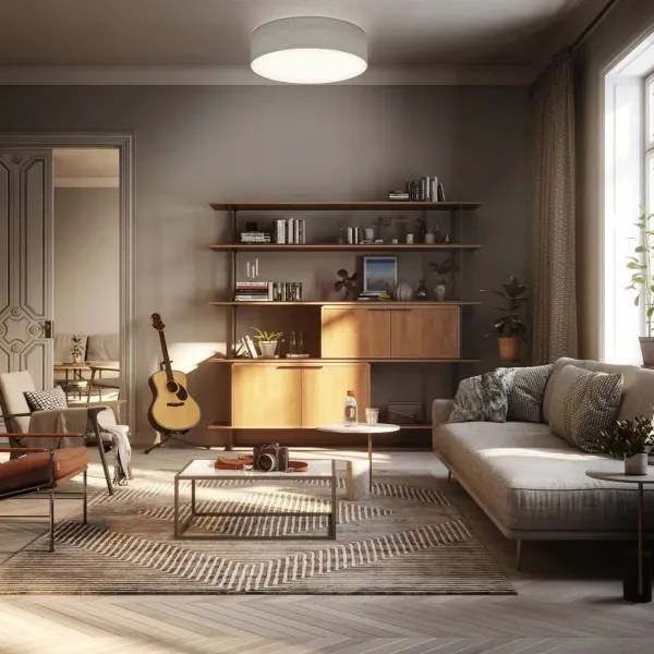 Mennyezeti lámpa 2x E27/40W/230V, Ø 38 cm, bézs