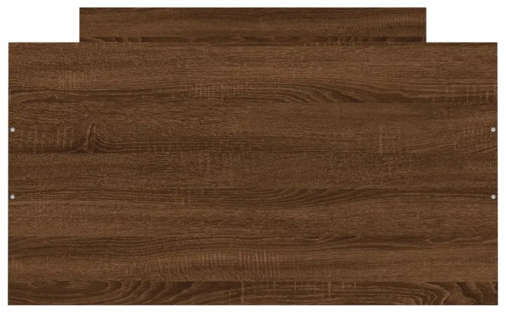 barna tölgy színű fém ágykeret fej- és lábtámlával 90 x 190 cm