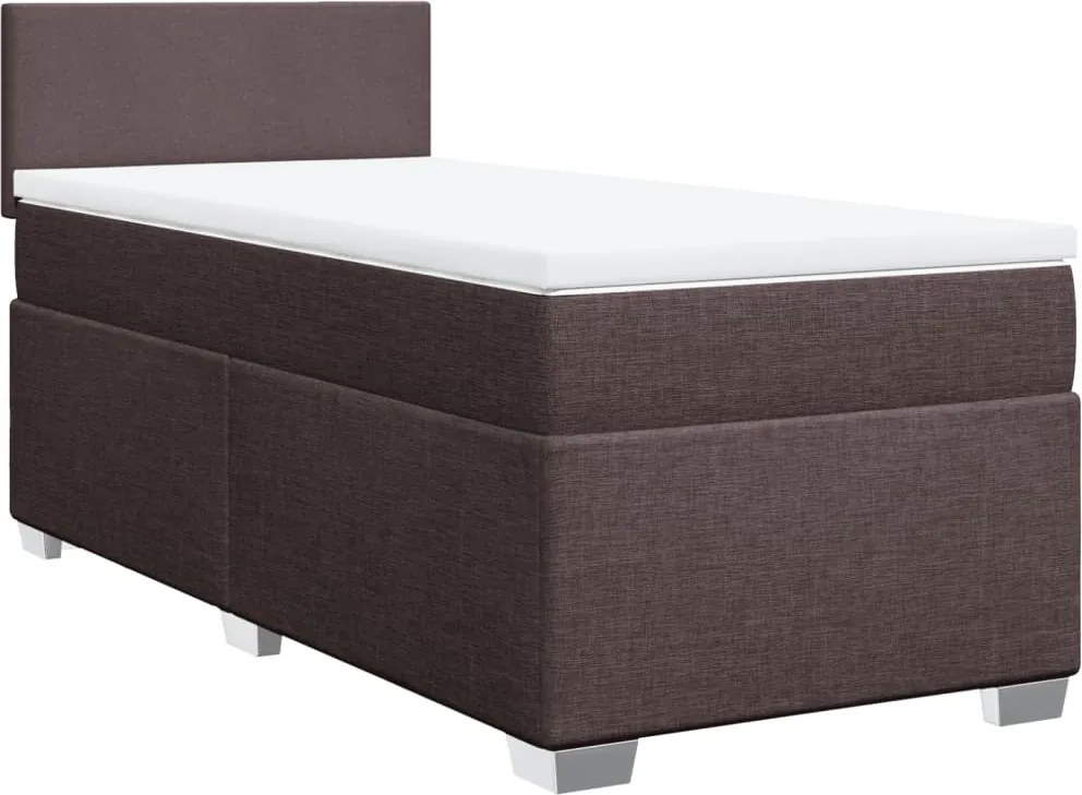 vidaXL sötétbarna szövet rugós ágy matraccal 80 x 200 cm